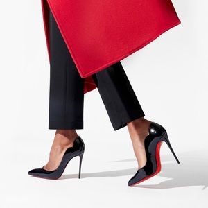 Louboutin Hot Chick 100 mm Pumps - Patent calf leather - Black, Size 41